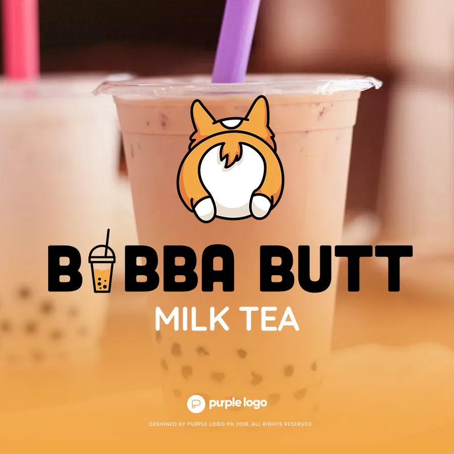 Bobba Butt, milk tea bar branding by Purple Logo