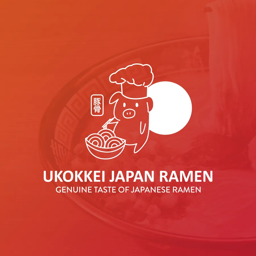 Ukokkei, japanese ramen branding by Purple Logo