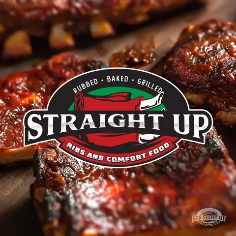 Straight Up, ribs & comfort food branding